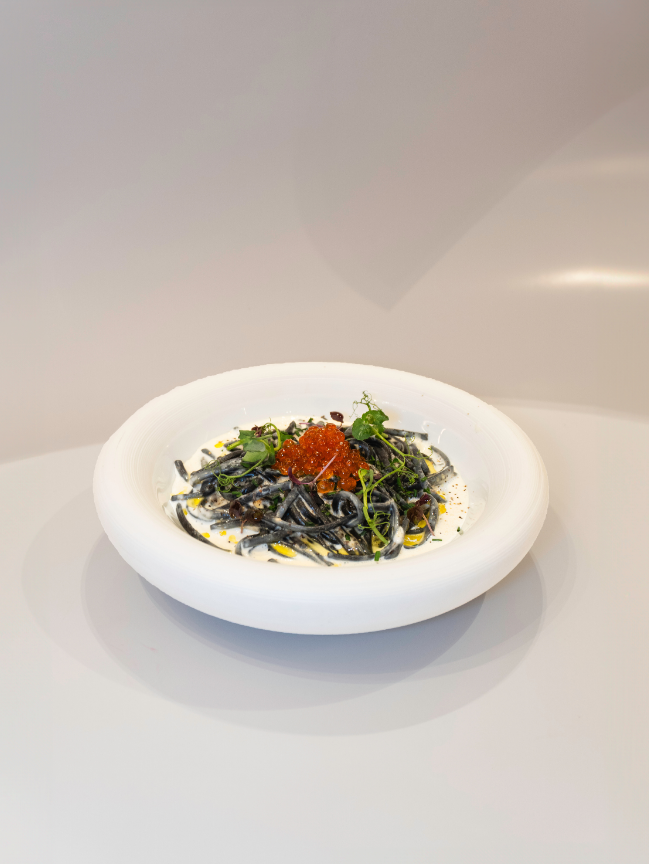 Squid Ink Pasta with Truffle Cream Sauce